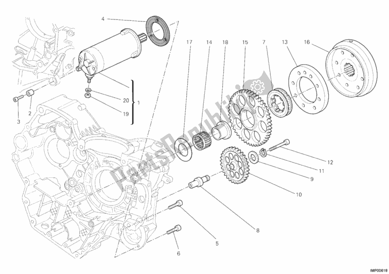 Tutte le parti per il Motore Di Avviamento del Ducati Hypermotard 1100 EVO SP USA 2010